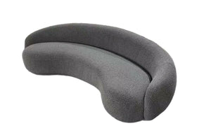 Slate Grey Boucle Curved Sofa