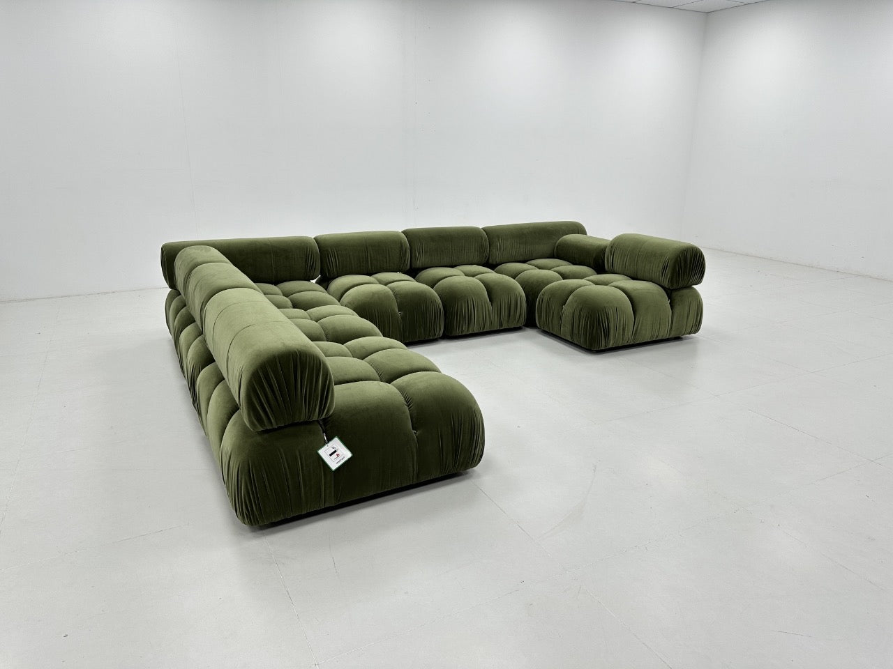 Olive Green Velvet Modular Sofa Set - Made To Order