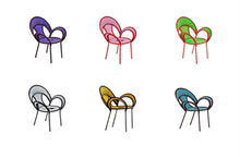 Multi Coloured Hand Woven Garden Outdoor Chairs x6 Made To Order