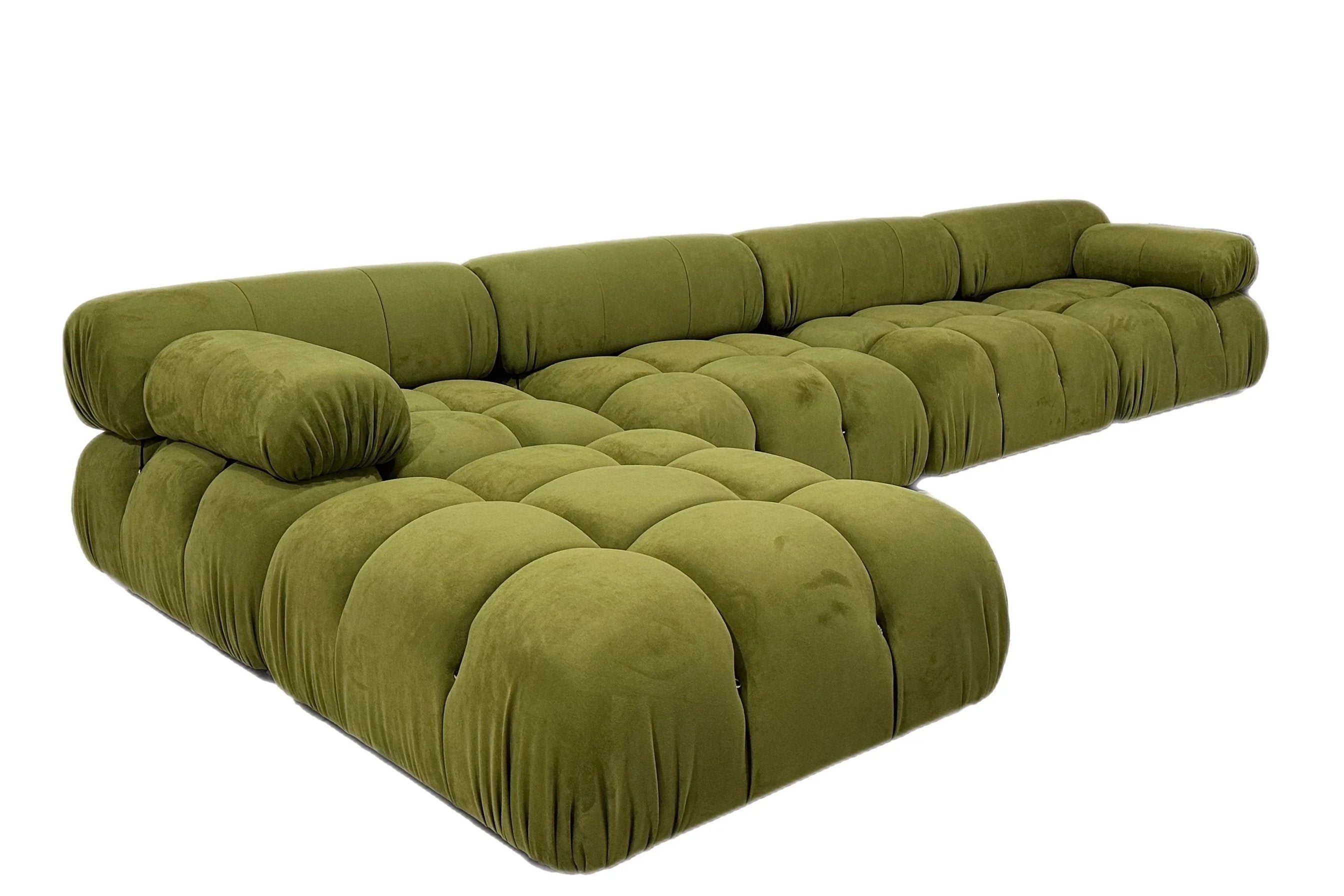 Olive Green Velvet Modular sofa Made To Order