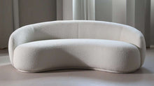 White Curved Sofa – Sculptural Upholstered Arc Couch for Contemporary Living Rooms White Boucle in stock (WT-TEDDY AP)