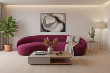 Burnt Burgundy Velvet Curved Sofa