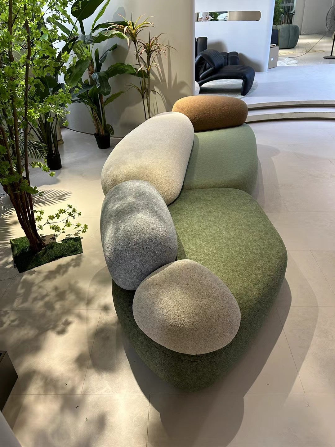 Pebbles Sectional Curved 4 Seater Sofa multicoloured made to order 12- 14 weeks delivery