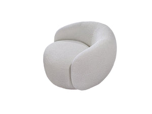 Crescent Curved One Seater sofa x 3 + Ottoman x1 In White Boucle MX-01 Made To Order