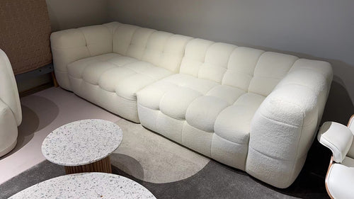 4 seater Sofa In White Fabric