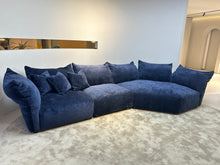 Blue Velvet Modular Sofa Set Made To Order
