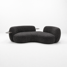 Charcoal Grey Chenille Curved 3 Seater + 1 seater + Lounge Chair Set Bundle Sale