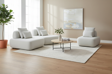 Modular Sofa Chaise Lounge +1 Seater White Boucle in stock