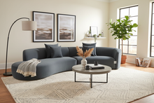 Large Sectional Curved 4 Seater Sofa Grey Velvet (Modal-19) Made To Order FREE UK Delivery