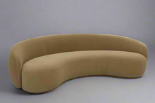 Honey Mustard Boucle Curved Sofa