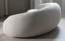 White Curved Sofa – Sculptural Upholstered Arc Couch for Contemporary Living Rooms White Boucle in stock (WT-TEDDY AP)