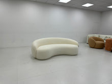 White Teddy Boucle Curved Sofa in stock