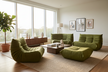 Mid-Century Classic Modular Bean Bag Chair Sofa Corner Olive Green MOTOO-8559-8 Made To Order