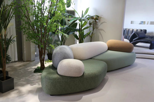 Pebbles Sectional Curved 4 Seater Sofa multicoloured made to order 12- 14 weeks delivery