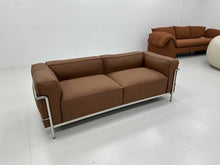 Mid-Century Retro LC Grand Inspired Design 2 Seater Sofa Leather Made To Order