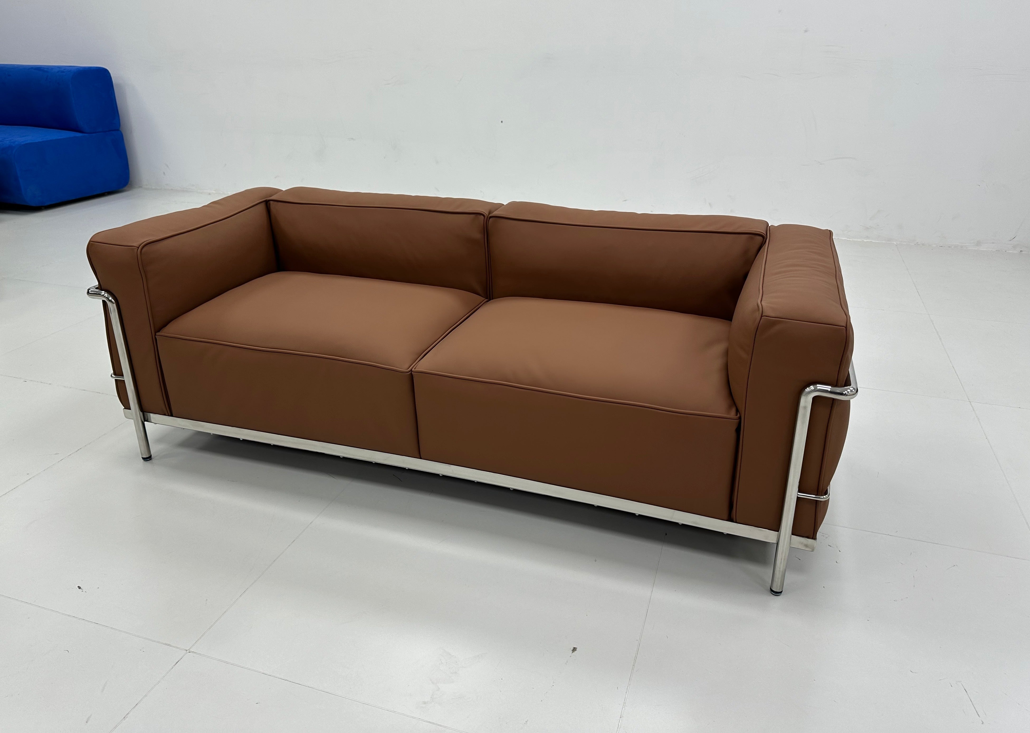 Mid-Century Retro LC Grand Inspired Design 2 Seater Sofa Leather Made To Order