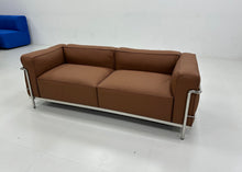 Mid-Century Retro LC Grand Inspired Design 2 Seater Sofa Leather Made To Order