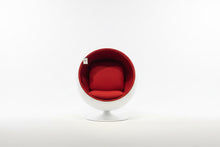 Modern Mid Century Orange Boucle Ball Chair with Swivel Base - Contemporary Designer Lounge Chair for Living Room & Office In Stock