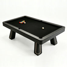 9ft Pool Dining Table Slate Bed Solid Wood Black & Gold Finish Game Room Man Cave FREE Delivery