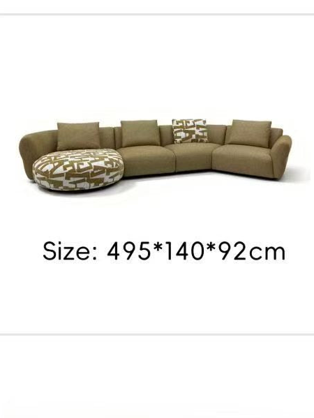 Extra Large Curved Sectional Sofa – Cream & Pink Textured Bouclé Upholstered Modular Accent Pillows Sofa for Spacious Living Spaces