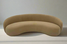 Honey Mustard Boucle Curved Sofa