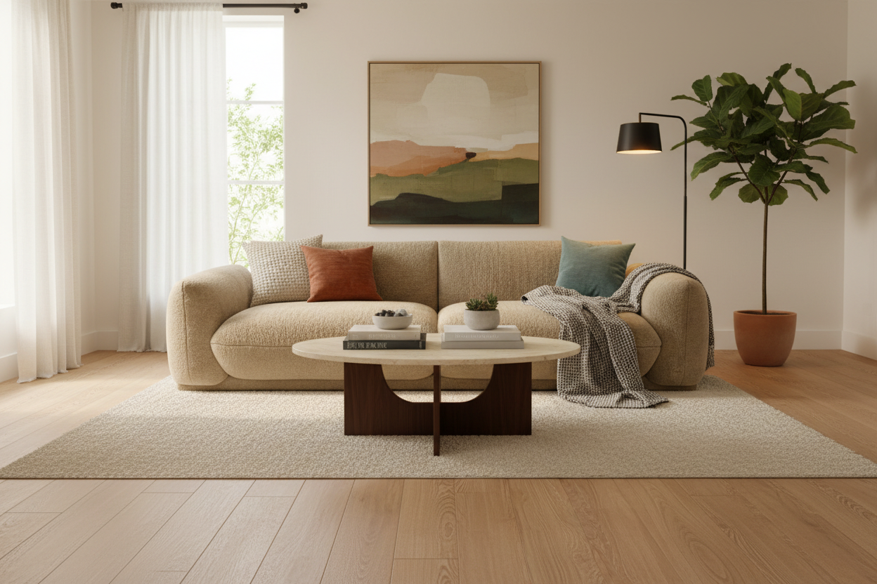 Beige 3 Seater Sofa Faux Fur Retro Design in stock