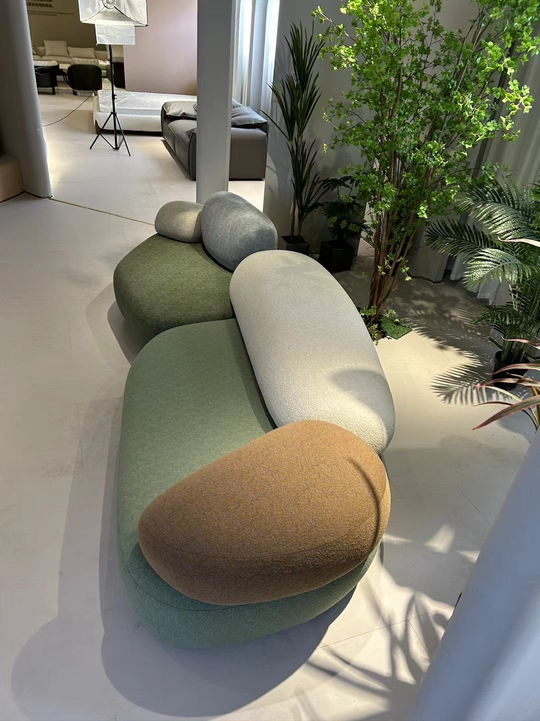 Pebbles Sectional Curved 4 Seater Sofa multicoloured made to order 12- 14 weeks delivery