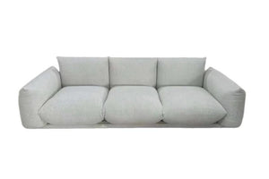 3 Seater White Boucle Fabric Sofa Contemporary Retro Design Made To Order