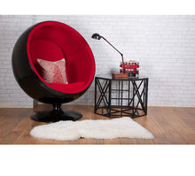 Egg chair Black Shell with Yellow Velvet Interior