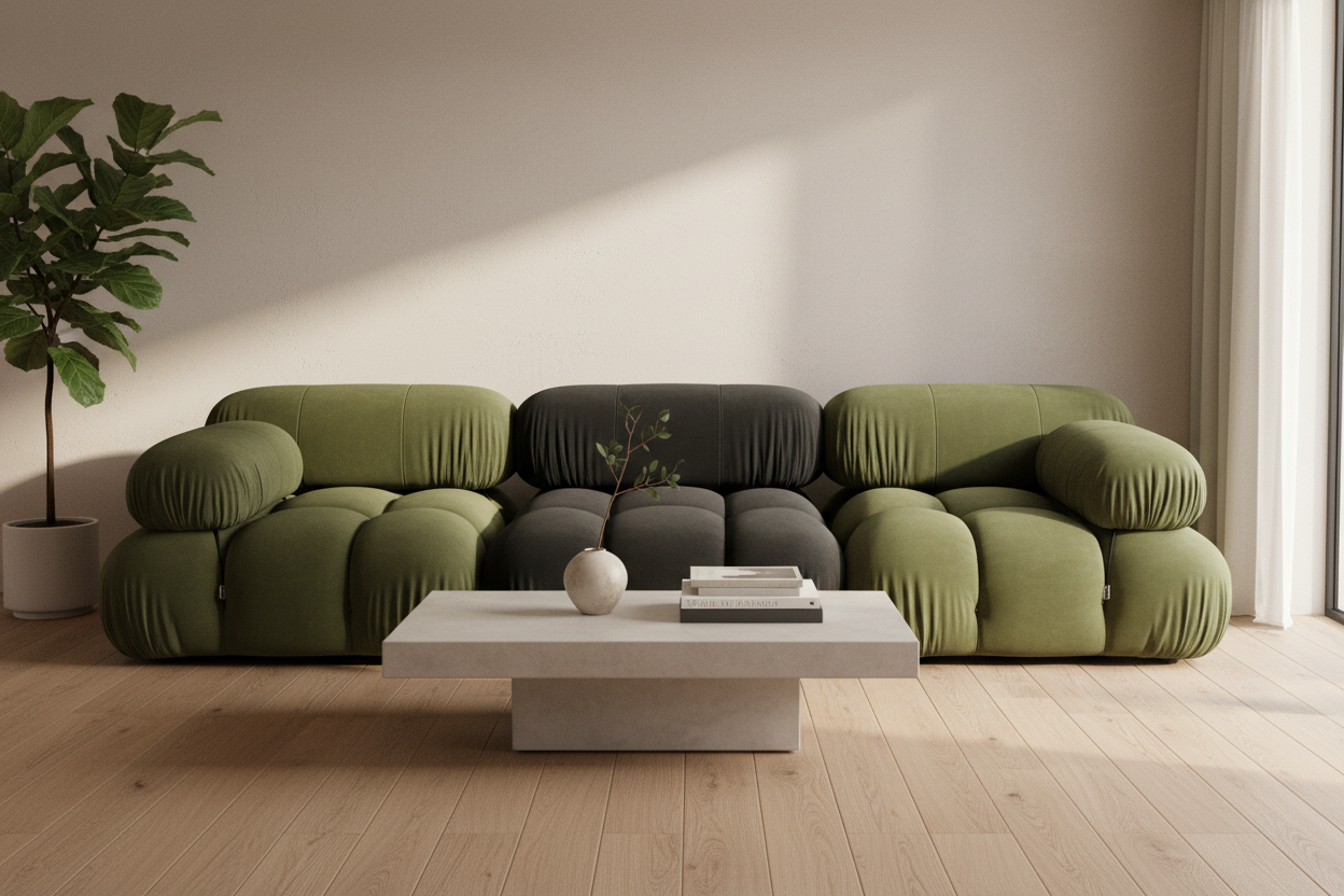 Velvet Or Boucle Modular Sofa 3 seater Choice Of Fabric Colour Made To Order