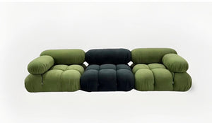 Velvet Or Boucle Modular Sofa 3 seater Choice Of Fabric Colour Made To Order