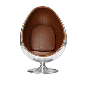 Aviation Pod Chair Tan Brown PU Leather in stock