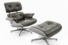 Aviator Collection Mid-Century Classic Lounge Chair + Stool Genuine Leather Made To Order
