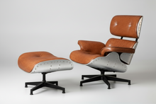 Aviator Collection Mid-Century Classic Lounge Chair + Stool Genuine Leather Made To Order