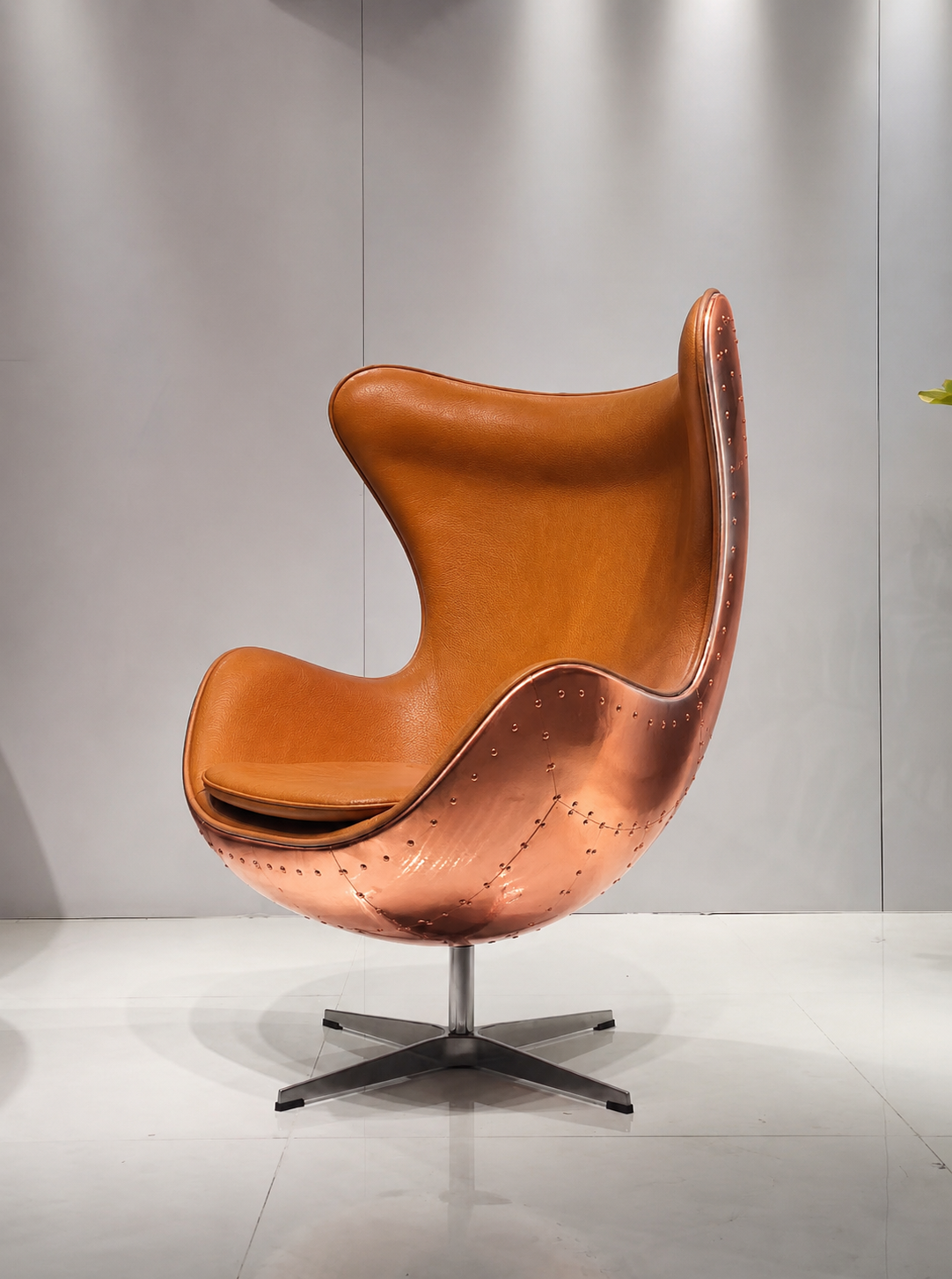 Aviator Egg Wingback Chair Brown Leather Made To Order 30% Deposit Payment