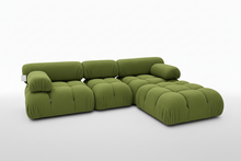 Olive Green Boucle Modular L-Shaped Sofa Set Made To Order