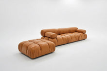 Tan Brown Leather Modular sofa Made To Order
