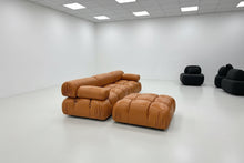 Tan Brown Leather Modular sofa Made To Order