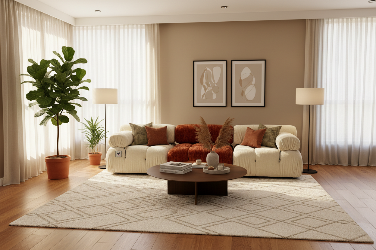 Modular Plush Sofa Set – Modern Low Lounge Sofa for Contemporary Living Rooms