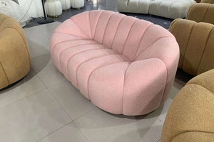 1 Seater Boucle Sofa Contemporary Retro Design