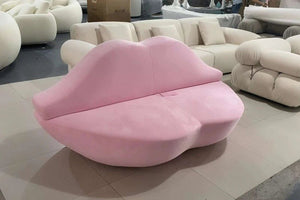 Pink Velvet Lips Sofa