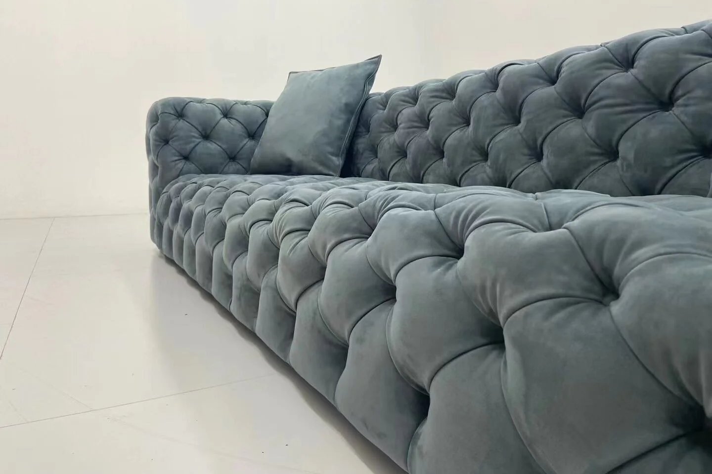 Chesterfield 4 Seater Sofa Luxurious Faux Nubuck Leather Made To Order