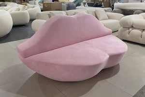 Pink Velvet Lips Sofa