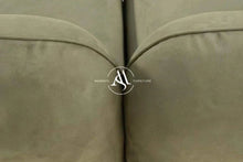 Olive Green Suede Modular Corner Sofa Choice Of Fabric Colour