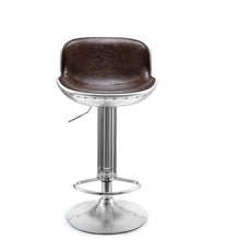 Aviation Bar Stool Vintage Brown PU 45-1012 Made To Order