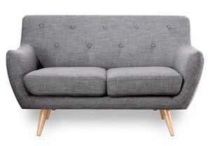 Retro Scandinavian Compact Design Grey 2 Seater Sofa