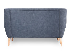 2 Seater Sofa in charcoal grey with rainbow buttons scandinavian style