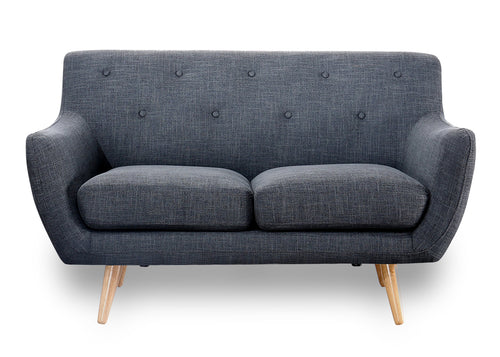 Retro Scandinavian Compact Design Grey 2 Seater Sofa