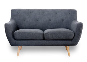 Retro Scandinavian Compact Design Grey 2 Seater Sofa