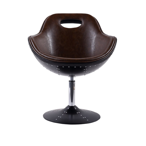 Aviation Bonded Leather Swivel Chair Black Hawk